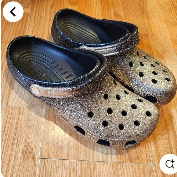 CROCS Other - CROCS: Classic ombre glitter clog Black/Gold Unisex